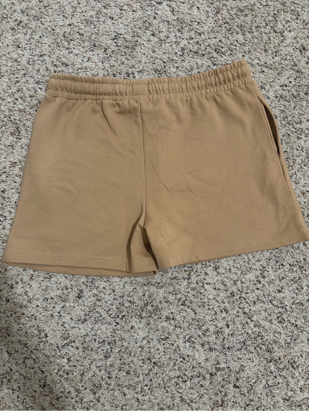 Hurley Tan Drawstring Athletic Shorts with Logo Patch - Picture 3 of 3